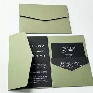30pcs 18x13cm 결혼식을위한 녹색 봉투 250g 종이 고급 카드 초대장 소규모 비즈니스 문구 용품 보관 가방