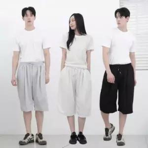[텐바이텐][홍은]남녀공용 주머니 7부바지 팬츠 트레이닝 두꺼운반바지 밴딩 핀