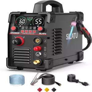 SILATU 플라즈마 커터 STC550P 55Amp 파일럿 아크 머신 110/220V 듀얼 전압 LED 디스플레이 공기 센서