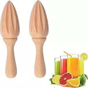 2Pc 나무 시트러스 주스기 - 휴대용 수동 레몬/오렌지 리머 가정 카페 및 바 주방 도구 바텐더 액세서리를