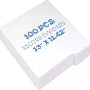 100개 비닐 레코드 칸막이 11.4 x 13인치 두꺼운 판지 빈 쓰기 가능 LP 분리기 재사용 화이트 앨범 정리