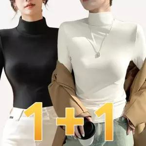 이너 여자 목티 폴라티 1+1 레이어드 스판 데일리 목폴라 터틀넥