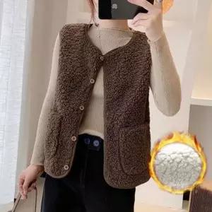 베스트 가을 퍼 수면조끼 조끼 뽀글이 여자 양털 겨울 후리스 수면