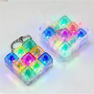 9구 LED 키캡 딸깍이 클리커 레인보우 키보드 불빛 키링