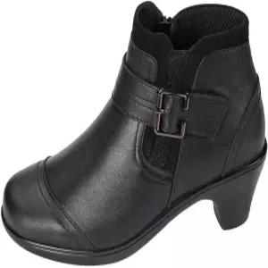Orthofeet 여성용 엠마 힐드 가죽 부티(지퍼 달림)