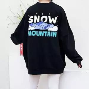 루즈핏 여성 MOUNTAIN 기모 맨투맨 티셔츠 ob24452 기모후드티