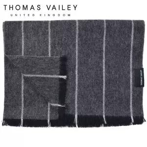 [토마스베일리][THOMAS VAILEY] 캐시미어 블렌드 울머플러 초크 스트라이프 다크그레이