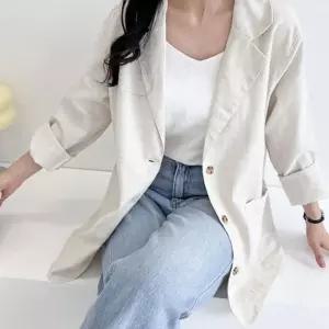 (올핀)여성 오버핏 린넨자켓 2컬러 여름 캐주얼룩 출근룩