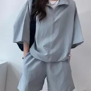 (올핀)아노락 반팔 상하세트 커플룩 트레이닝 셋업