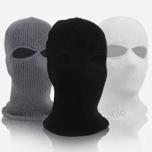 오토바이용 두 구멍 마스크 추위와 따뜻한 겨울을 보호하는 야외 스포츠 울 모자 스키 후드