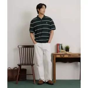 매장정품 빈폴 BEANPOLE MEN 피케 스트라이프 반집업 맨투맨 그린 BC5342O83M 306995