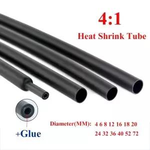 4mm72mm 4 열수축 튜브 라이닝 이중 벽 랩 와이어 케이블 슬리브 키트