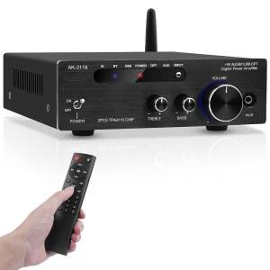 AEXCVG 블루투스 5.0 하이파이 스테레오 앰프 100W 2채널