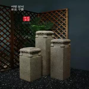 돌 기둥 석탑 테라스 램프 태양광 대리석 분재