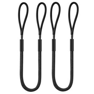 BIGANTTOW 보트용 번지 도크 라인, 1CM(3/8인치) (1CM(3/8인치) 장력 X 블랙 가능한 튜브가 조절 2팩 DS-8S 2팩) 1.8M(6피트) 스틸 스테인리스 더블 있는 폼 브레이드 카라비너 나일론 계류 클립, 로프,