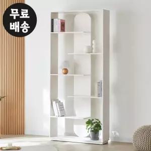루나 화이트 5단 책장 거실 전면 책꽂이 선반형 800