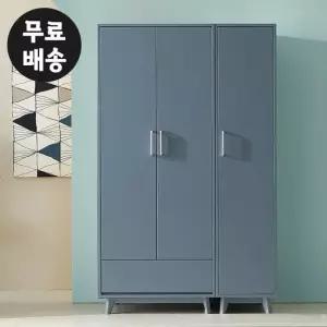 레체 원 서랍 장롱 옷장 세트 코너 안방(블루그레이)