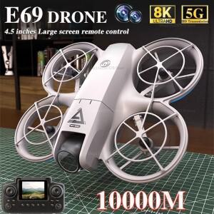 E69 드론 8K WIFI GPS 전문가용 HD 항공 촬영 원격 조종 듀얼 카메라 쿼드콥터 장난감 UAV