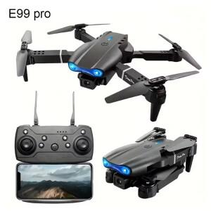 E99 PRO 드론 (플래시 기능 탑재) 전문가용 HD 듀얼 카메라 WIFI 장애물 회피 RC 헬리콥터 항공 촬영 쿼드
