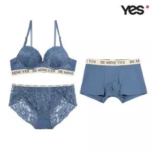 [롯데백화점]예스 블루 플라워 커플속옷SET1 YSWBZ601YSWPZ601YSMDZ601