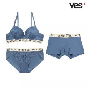 [롯데백화점]예스 블루 플라워 커플속옷SET2 YSWBZ601YSWPZ602YSMDZ601