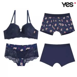[롯데백화점]예스 홀리데이 곰돌이 네이비 커플속옷SET1 YSWBZB13YSWPZB13YSMDZB13