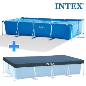 인텍스 INTEX 네오 패밀리 프레임풀 특대 + 덮개 조립식 야외 수영장