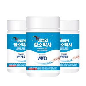 마법의 청소박사 150매 3통 바닥 찌든때 제거 물티슈