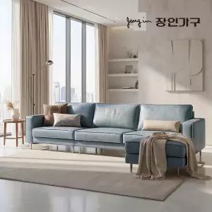 장인가구 데이먼스 천연면피 가죽소파 기능성 아쿠아패브릭 소파 4인용/3인용/스툴 월간가구