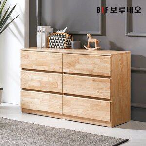 [보루네오]앳홈 테드 속깊은 러버 원목 1200 와이드 광폭서랍장 (깊이500)