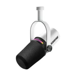 SHURE MV7+ 슈어 팟캐스트 하이브리드 듀얼 마이크 유튜브 방송용 화이트 MV7
