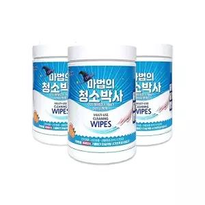 유한그린텍 마법의 청소박사 150매 X 3통 기름때 주방 세정티슈 캡형