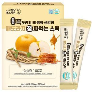고철남헬스케어 발효 흑도라지 배 쌍화 생강 배도라지 청 짜먹는 실속형 스틱 1L 100개입