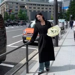 울함유 (MADE) 메리노울70 프리미엄 로지 숄카라 핸드메이드 코트 ct1318