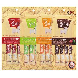 설레개 강아지 이맛이 간식 애견 짜먹는츄르4PX5개 사사미 대형견 져키 소형견