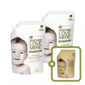네이쳐러브메레 아기 섬유유연제 리필형 1300ml 2팩+세제 리필 500ml 1팩 총 3팩