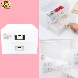 시스 맥스 네오 아이 박스 대형 2단 데스크 정리함 다용도 아크릴 화장품 정리대 소품