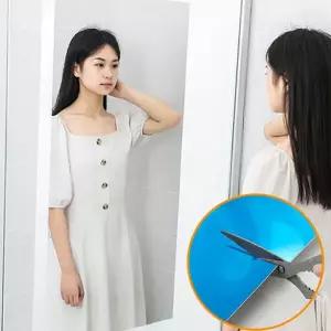 안 깨지는 거울 공간활용 재단 방문 붙이는 거울 욕실 필름지 스티커 부착형 시트지 전신 넓은 미러 현관