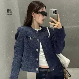 여성 자켓 데일리 노카라 하객룩 여성 트위드 자켓 환절기 가을 크롭 폴리에스터