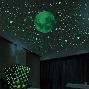 야광별 점 벽 스티커 아이 방 장식 형광 인테리어 야광별 점 벽 스티커 아이