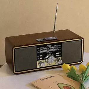 디큐브 레트로 무선 블루투스 우드 감성 라디오 충전식 USB AM FM SW 단파라디오