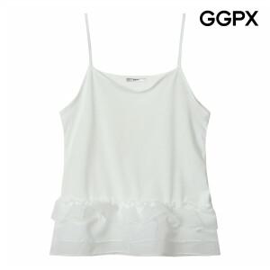 [AK수원점] [GGPX] 쉬폰 티어드 슬리브리스 티셔츠 (GQ2TS001B)