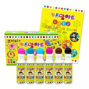 미술놀이 도트 물감 6색 프렌즈 세트 (아이러브도트 컬러링북)/그림/컬러/색칠/놀이/학습/교구/어린이/아동