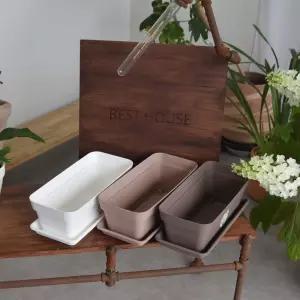 이탈리아 니콜리 플라스틱텃밭 초화박스 39x17x14cm화분 정원용품 홈가드닝 가드 가정용 나무 꽃화분 식물
