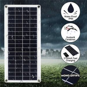 20W-1000W 태양 전지 패널 12V 100A 컨트롤러 전화 RV 자동차 MP3 패드 충전기 야외 배터리 호환용  캠핑