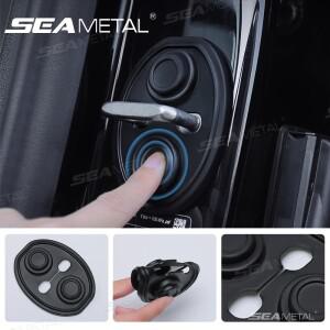 SEAMETAL 4pcs 실리콘 자동차 도어 잠금 버클 음소거 충격 흡수 쿠션 탄성 충돌 방지 자동차 도어 래치 보