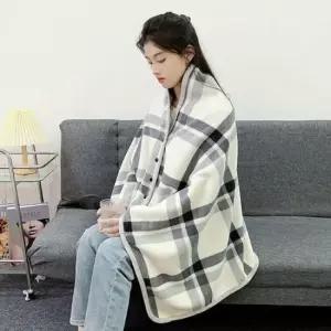 체크담요 양면 방한 무릎 수면 망토 극세사 어깨 담요 포근한