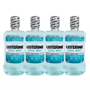 리스테린 가글 구강청결제 입냄새제거 쿨민트 마일드 750ml, 4개