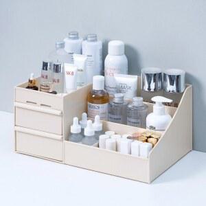 대용량 투명 정리함 정리대 레이어 블레오 신상 원목 수납 화이트 향수장