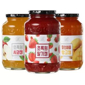 초록원 과일잼 1kg 2개 선택 딸기잼 사과잼 파인애플망고잼